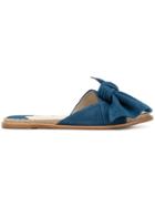 Paloma Barceló Bow Flat Sandals - Blue