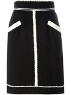 Chanel Vintage Monochrome Pencil Skirt, Women's, Size: 40, Black