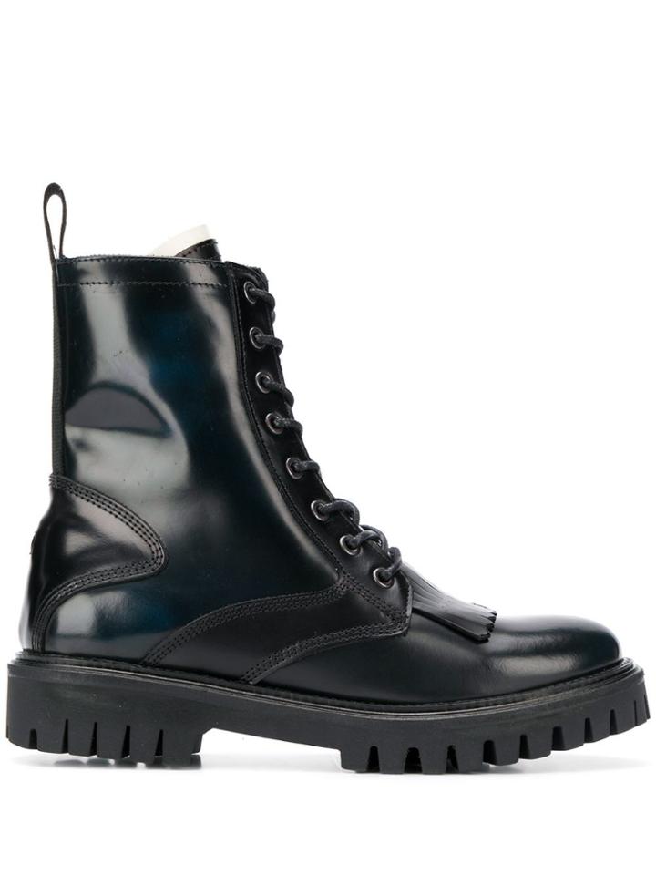 Tommy Hilfiger Lace-up Combat Boots - Blue