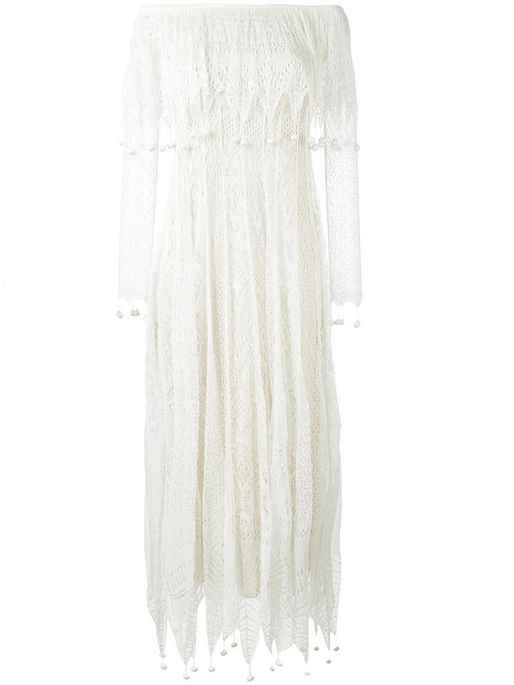 Pom Pom Lace Dress - Women - Silk/viscose - M, Nude/neutrals, Silk/viscose, Alexander Mcqueen