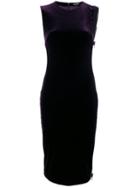 Tom Ford - Velvet Side Zip Dress - Women - Silk/lamb Skin/polyester/acetate - 40, Pink/purple, Silk/lamb Skin/polyester/acetate