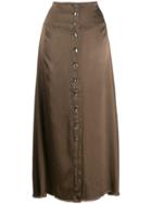 Raquel Allegra Button Up Straight Skirt - Green