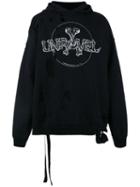 Unravel Project Distressed Logo Hoodie, Men's, Size: Medium, Black, Cotton