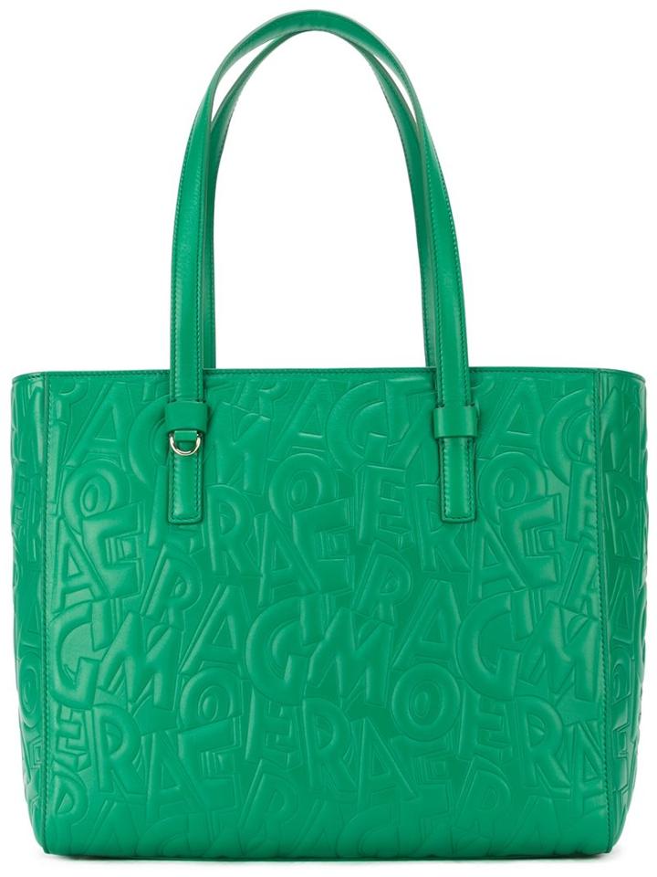 Salvatore Ferragamo Logo Embossed Tote