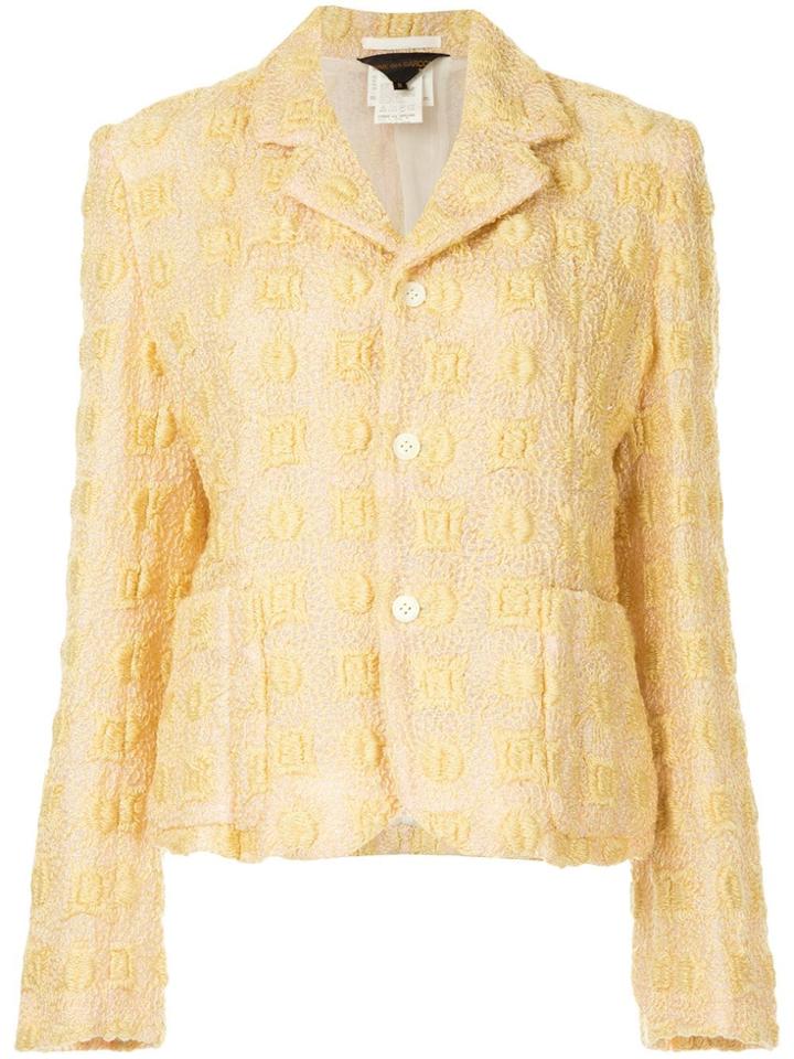 Comme Des Garçons Vintage Textured Buttoned Jacket - Yellow