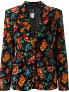 Kenzo Pre-owned Floral Print Blazer - Black