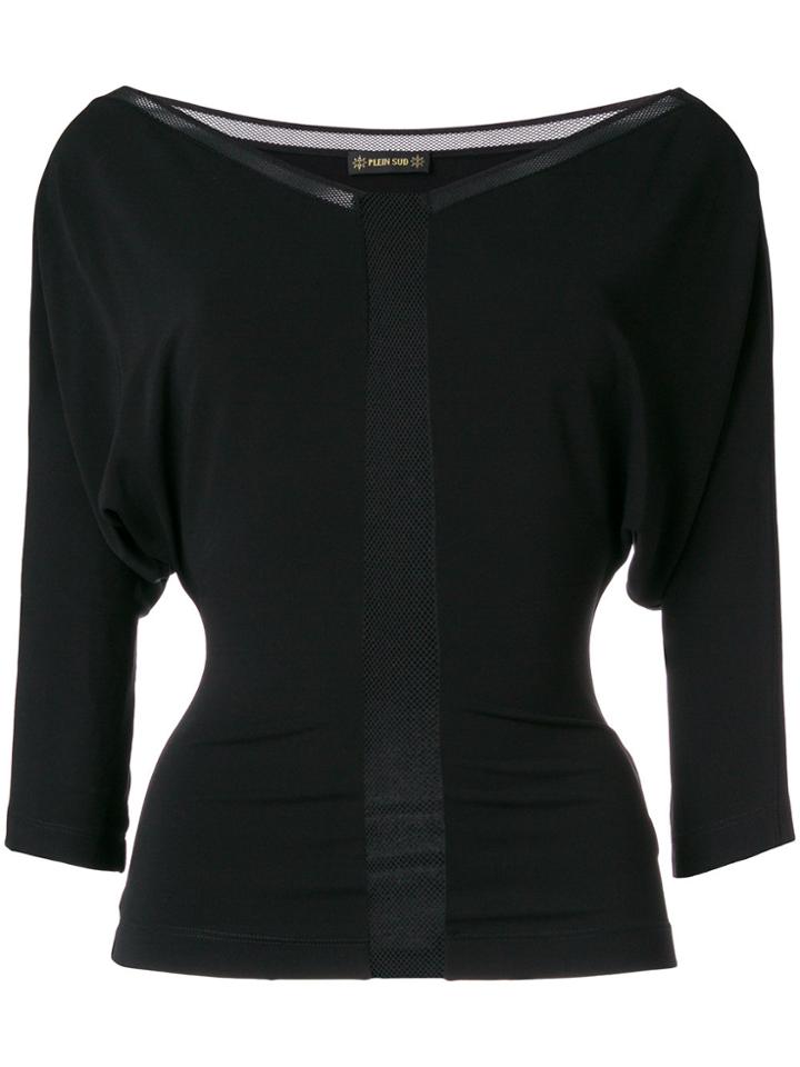 Plein Sud Mesh Panel Sweater - Black