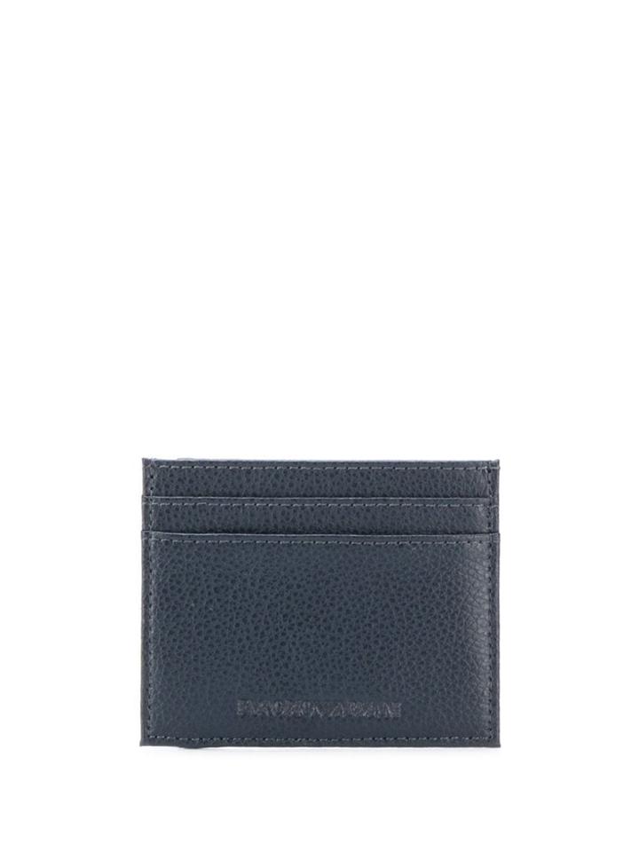 Emporio Armani Leather Card Holder - Blue