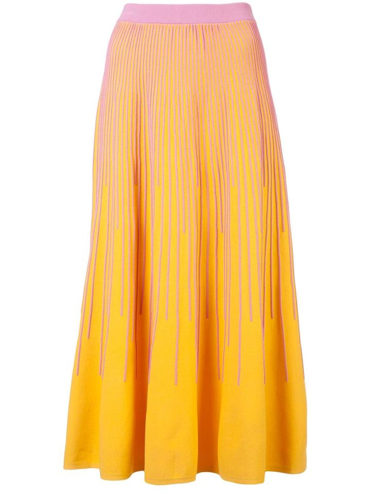 Derek Lam 10 Crosby Striped Knit Skirt - Yellow