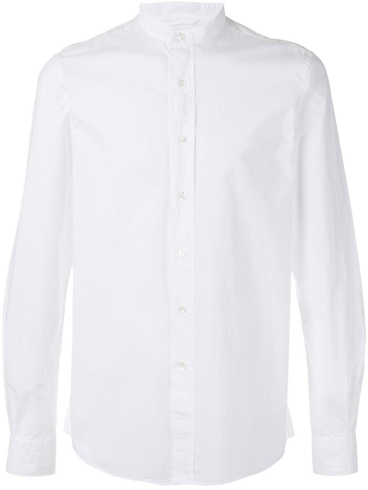 Aspesi Mandarin Neck Shirt, Men's, Size: 40, White, Cotton