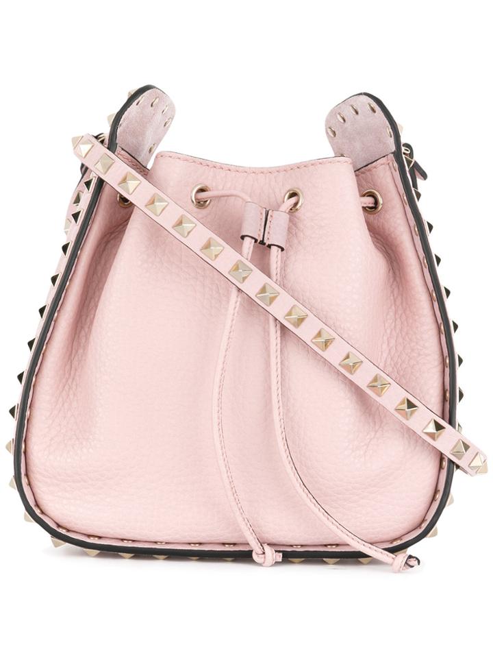 Valentino Valentino Garavani Rockstud Bucket Shoulder Bag - Pink &