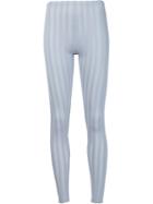 Pleats Please By Issey Miyake 'relax Stripe' Leggings, Women's, Size: 3, Grey, Nylon/polyester/polyurethane
