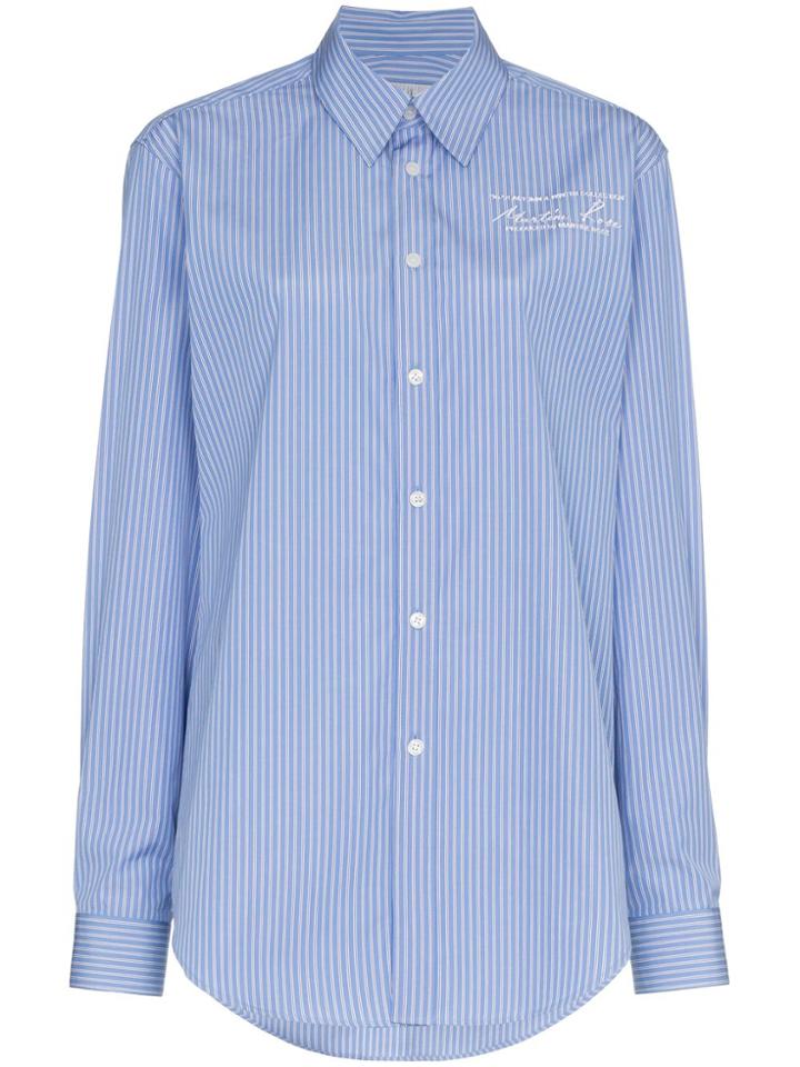 Martine Rose Stripe Fitted Shirt - Blue