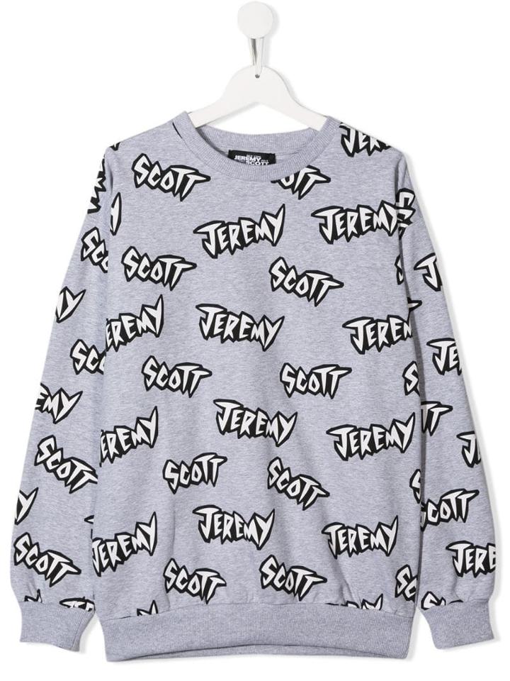 Jeremy Scott Junior Teen All-over Logo Sweatshirt - Grey
