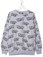 Jeremy Scott Junior Teen All-over Logo Sweatshirt - Grey