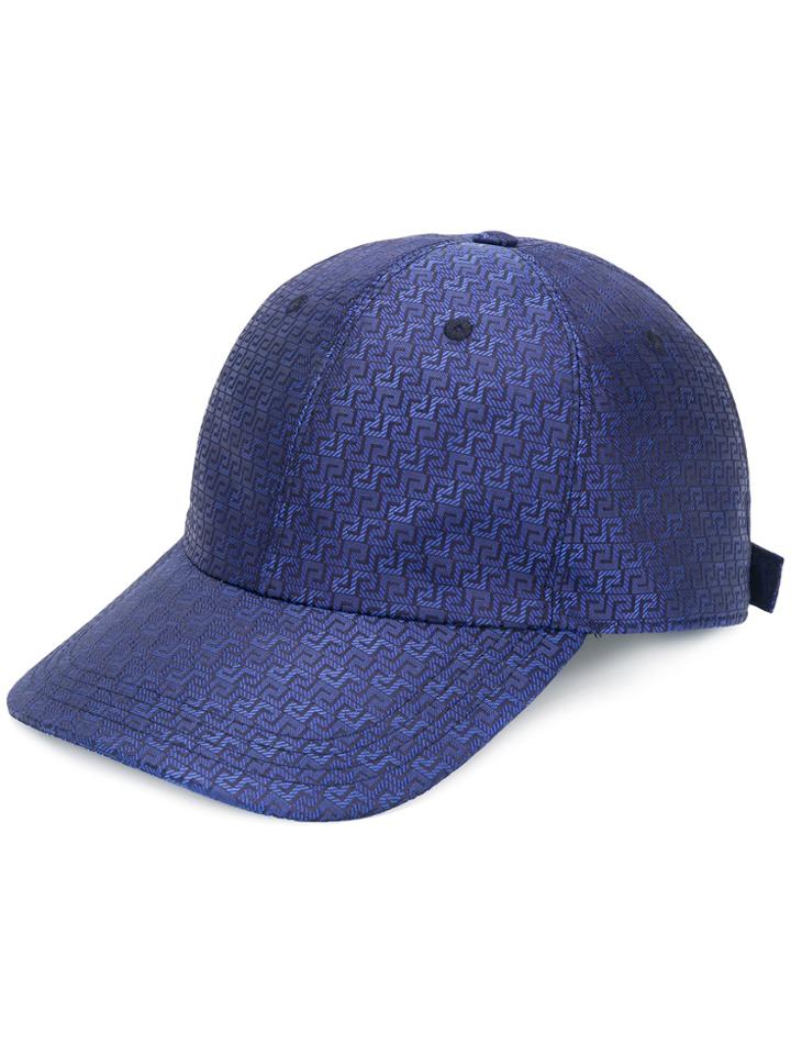 Versace Grecca Print Baseball Cap - Blue