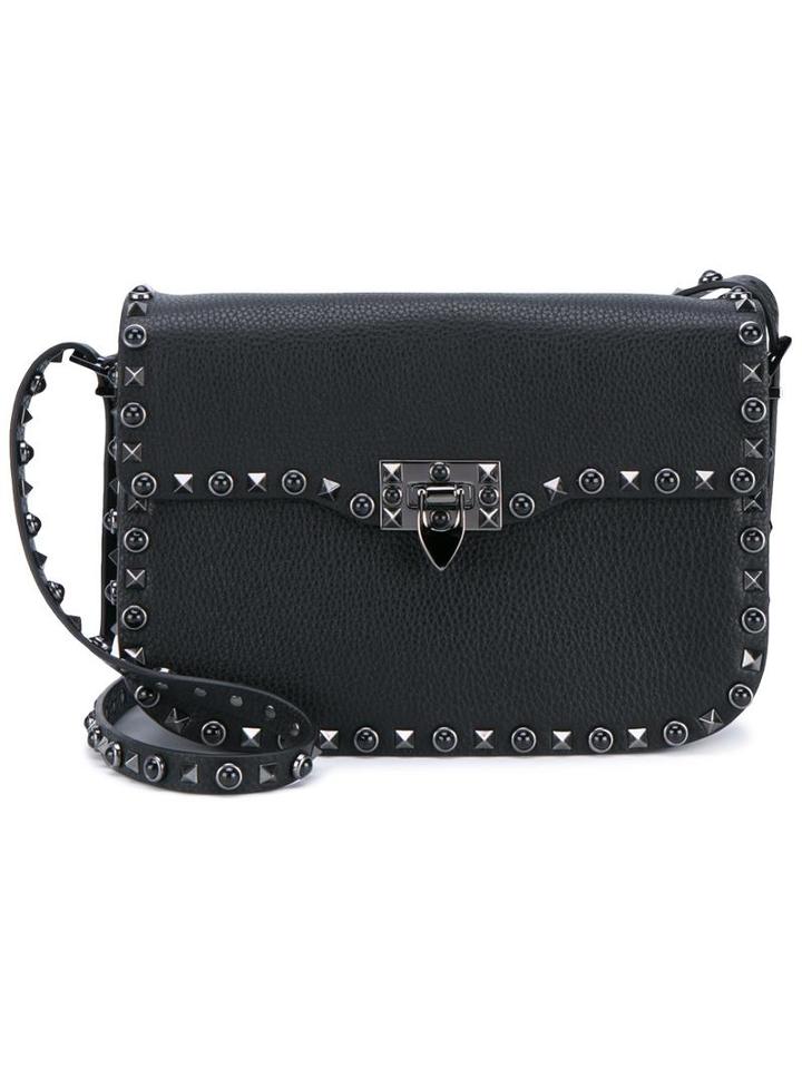 Valentino Valentino Garavani 'rockstud Rolling Noir' Shoulder Bag, Women's, Black, Leather/suede/metal