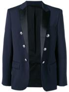 Balmain Double Breasted Suit Jacket - Blue