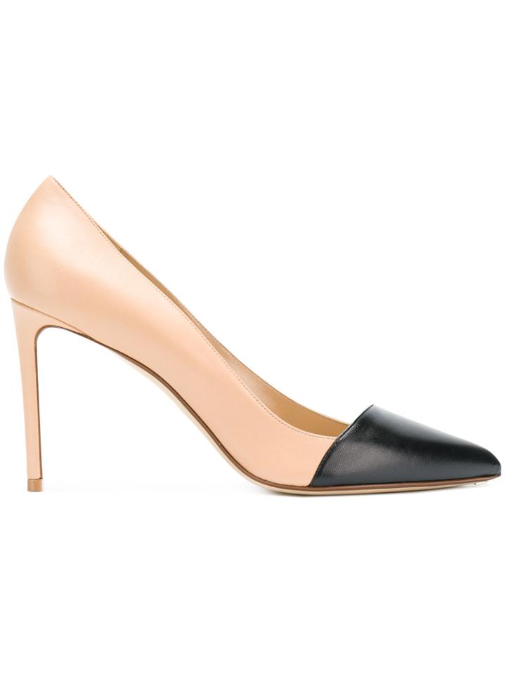 Francesco Russo Contrast Toe Pumps - Nude & Neutrals