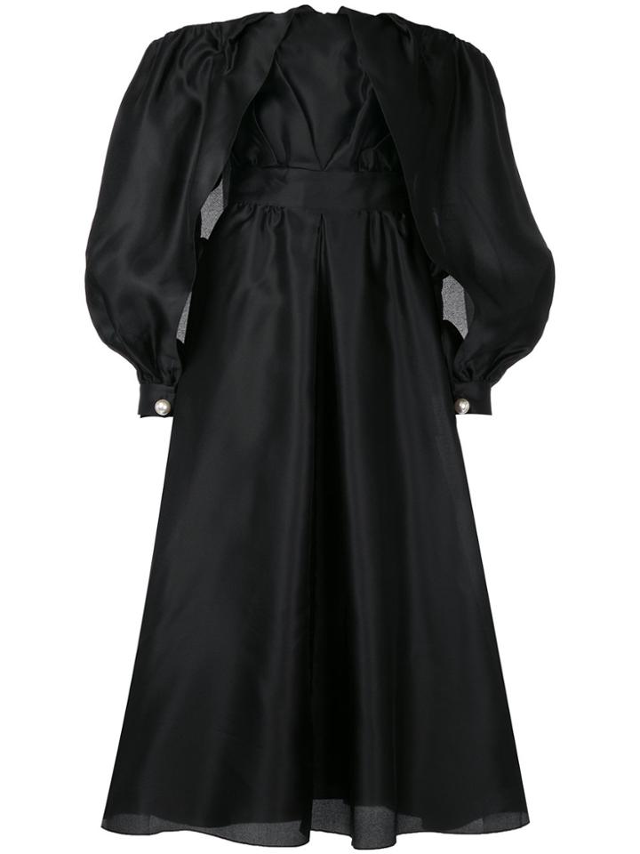 Ingie Paris Open Balloon Sleeve Dress - Black