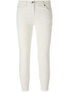 Brunello Cucinelli Frayed Hem Cropped Jeans, Women's, Size: 40, Nude/neutrals, Cotton/spandex/elastane
