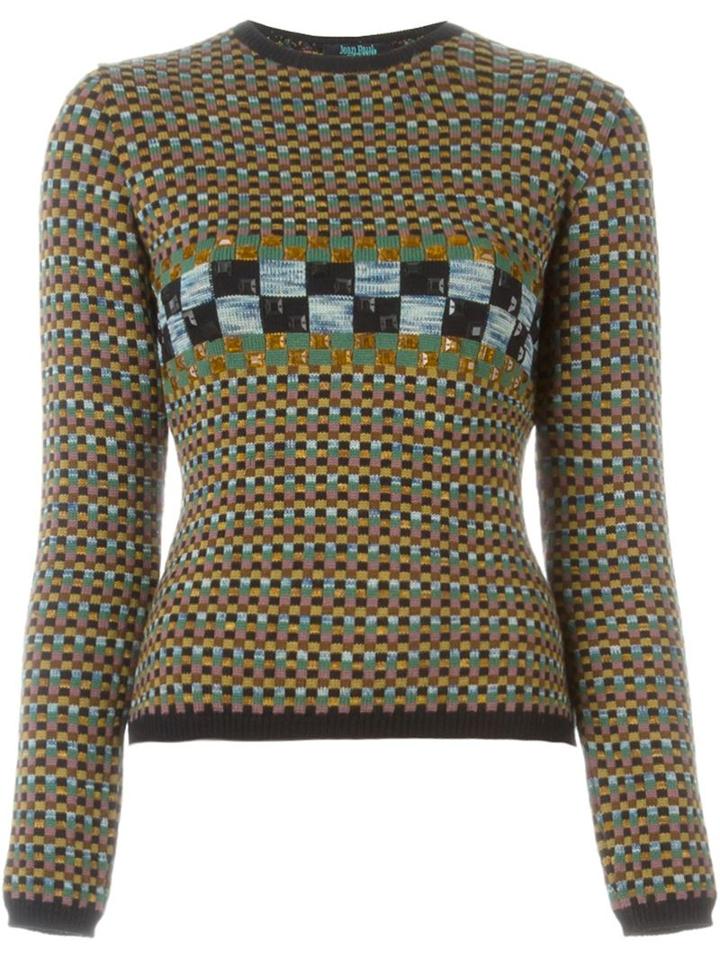Jean Paul Gaultier Vintage 'passes Enfuis Souvenirs Ainsi Passe Pes Temps' Embellished Sweater
