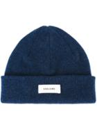 Soulland Logo Patch Beanie Hat, Men's, Blue, Wool