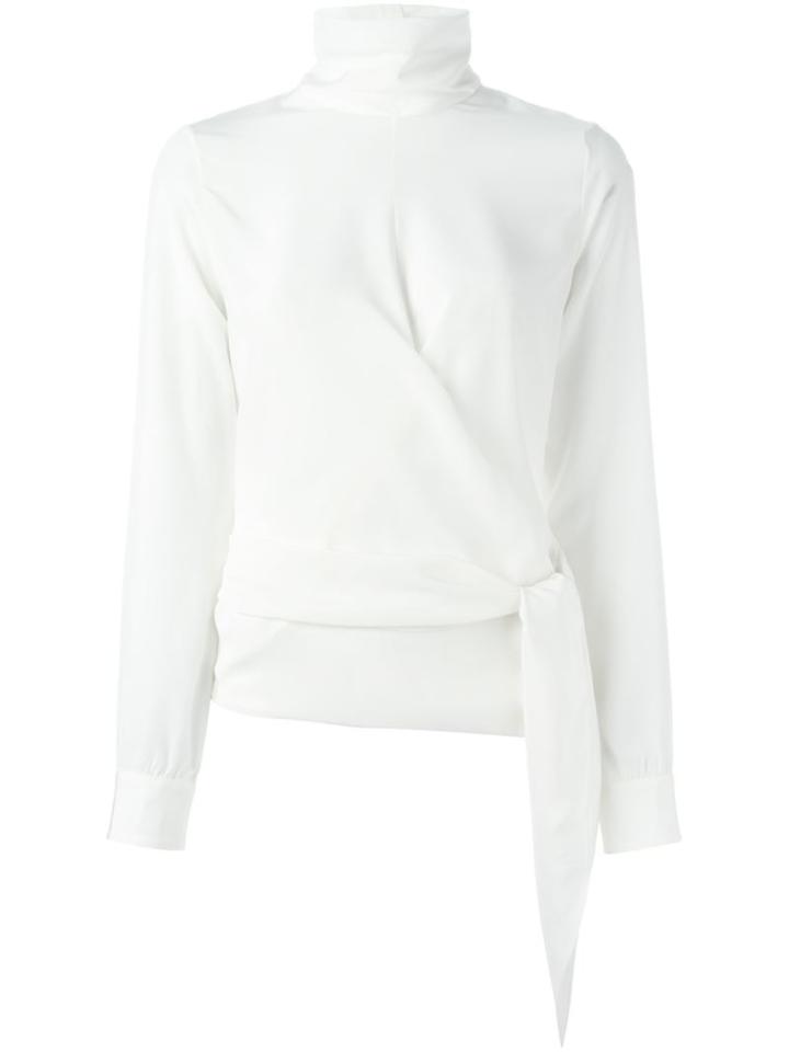 Victoria Beckham Tie Knot Top, Women's, Size: 8, White, Silk