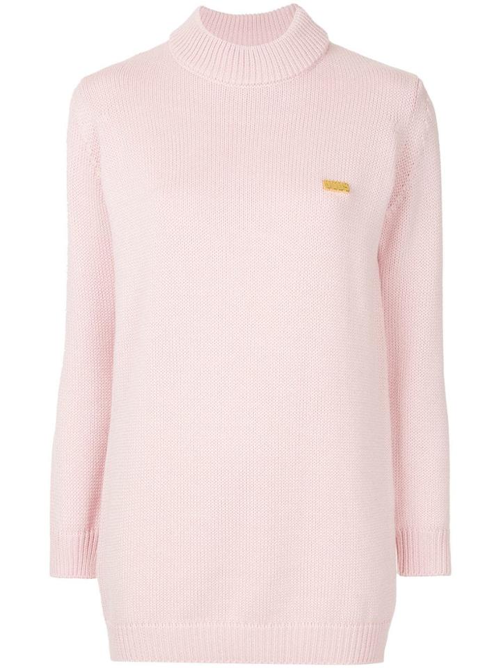 Gcds Back Logo Turtleneck Sweater - Pink & Purple