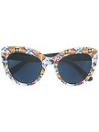Dolce & Gabbana Majolica Print Sunglasses, Women's, White, Acetate