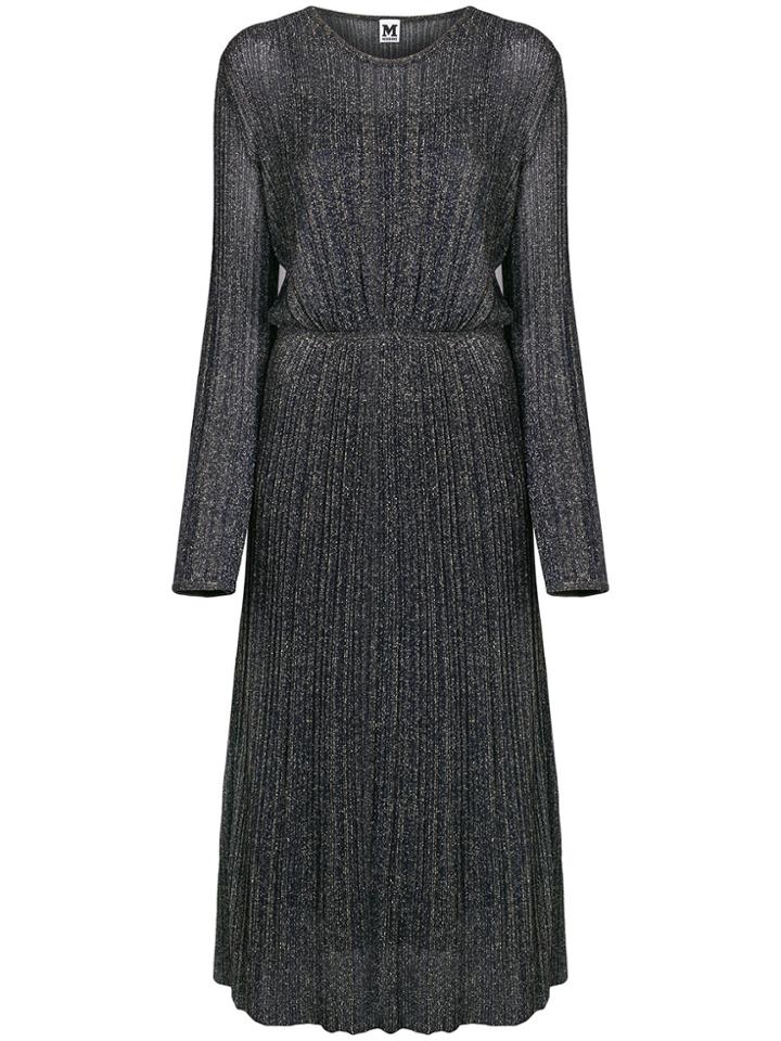 M Missoni Pleated Knit Dress - Blue