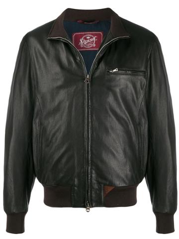 Stewart Zipped Biker Jacket - Brown