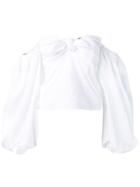 Attico Strapless Billowing Sleeve Top - White