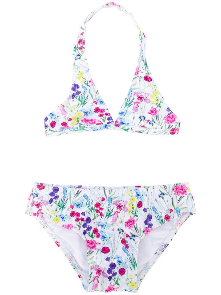 Oscar De La Renta Kids - Floral Print Bikini - Kids - Polyamide/spandex/elastane - 3 Yrs, White