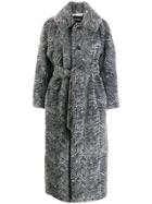 Dsquared2 Faux Fur Belted Coat - Grey