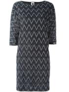 M Missoni Zigzag Knit Shift Dress, Women's, Size: Small, Grey, Cotton/viscose/polyamide/metallic Fibre