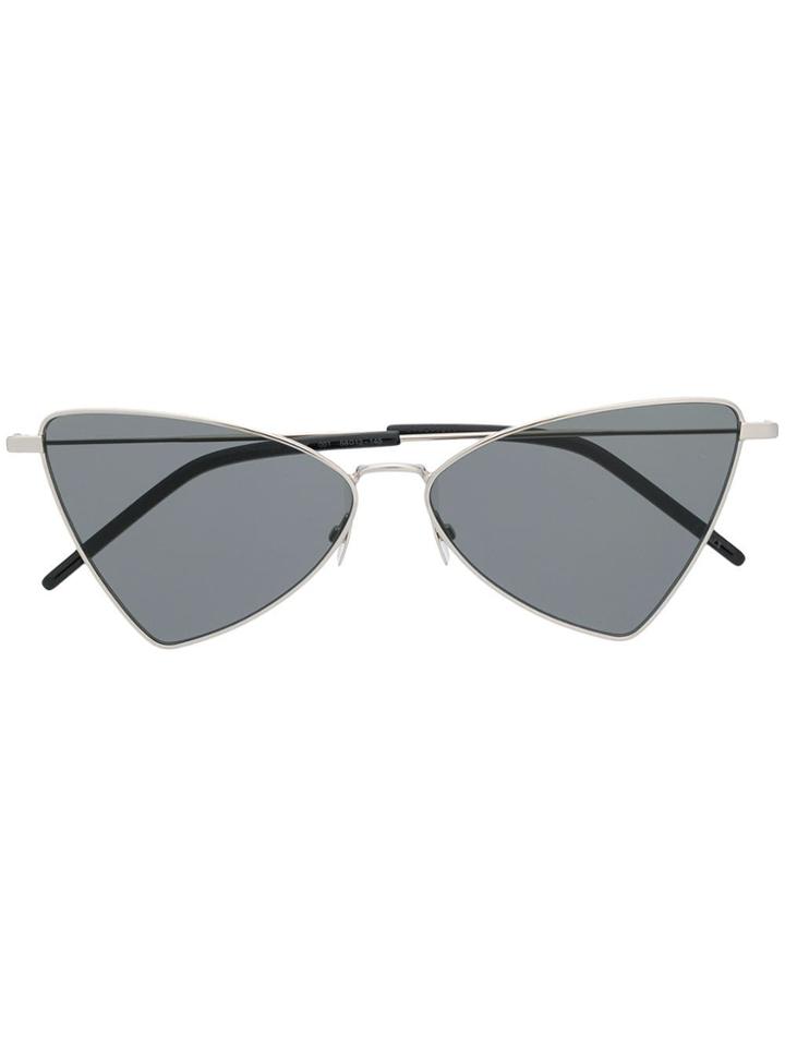 Saint Laurent Eyewear Pointed Sunglasses - Silver