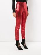 Andrea Bogosian Metallic Skinny Leather Pants - Red