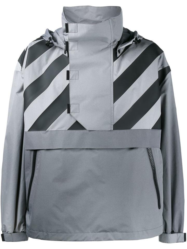 Moncler X Off-white 'donville' Jacket, Men's, Size: 2, Grey, Polyamide/polyester/polyurethane/pvc