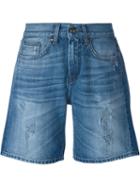 P.a.r.o.s.h. Distressed Denim Shorts, Women's, Size: 26, Blue, Cotton