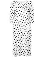 Dolce & Gabbana Polka-dot Shift Dress, Women's, Size: 48, White, Cotton/viscose/silk/polyamide