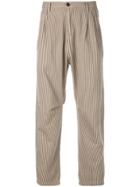 Massimo Alba Striped Tailored Trousers - Brown