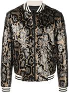 Garcons Infideles Collins Sequin Leopard Bomber Jacket - Multicolour
