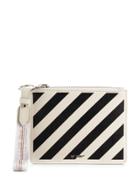 Off-white Diagonal Stripes Print Clutch