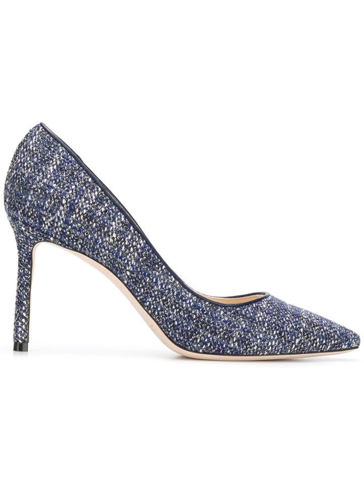 Jimmy Choo Romy 85 Tweed Pumps - Blue