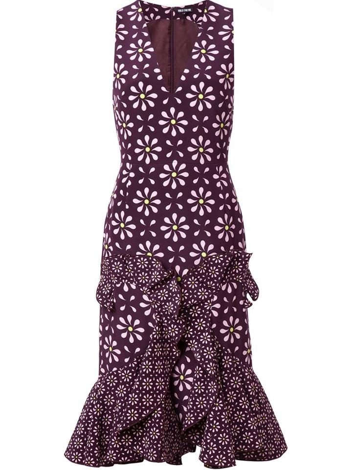 Holly Fulton Floral Print Ruffle Dress