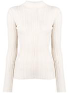 Acne Studios Slim Fit Ribbed Sweater - Neutrals