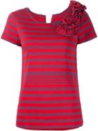 Sonia Rykiel Ruffle Detail Striped T-shirt