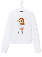 Dsquared2 Kids Printed Sweatshirt, Girl's, Size: 14 Yrs, White