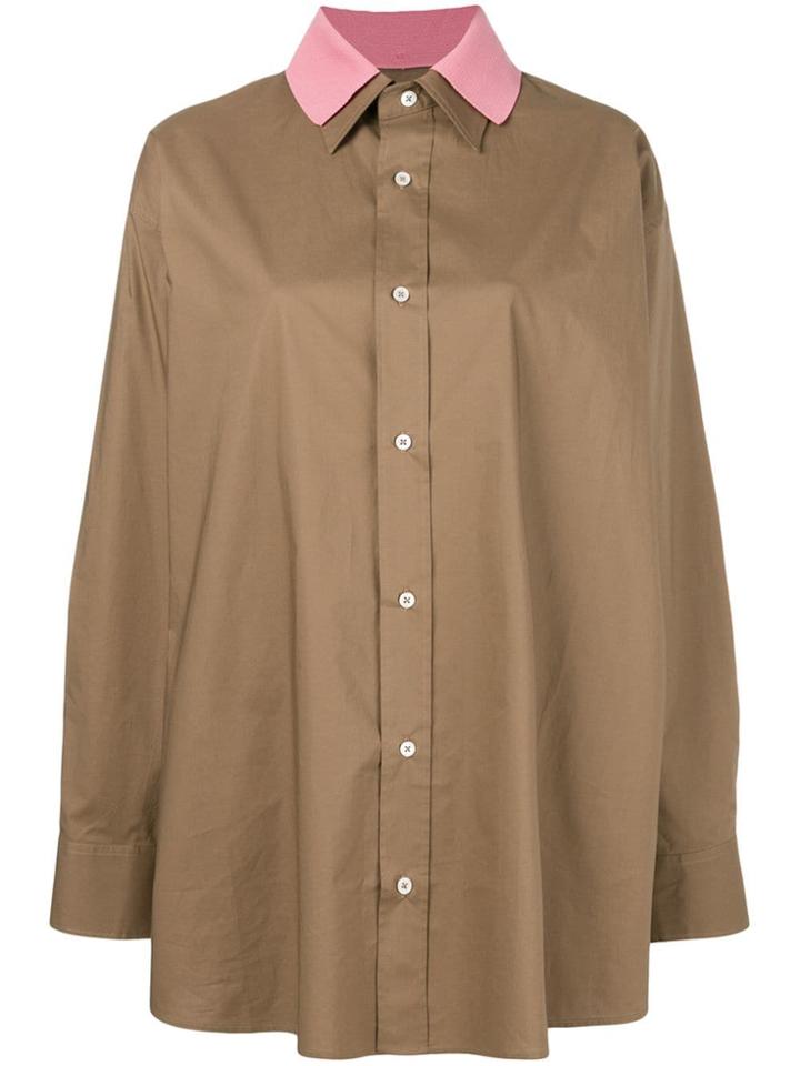 Plan C Havana Layered Shirt - Brown